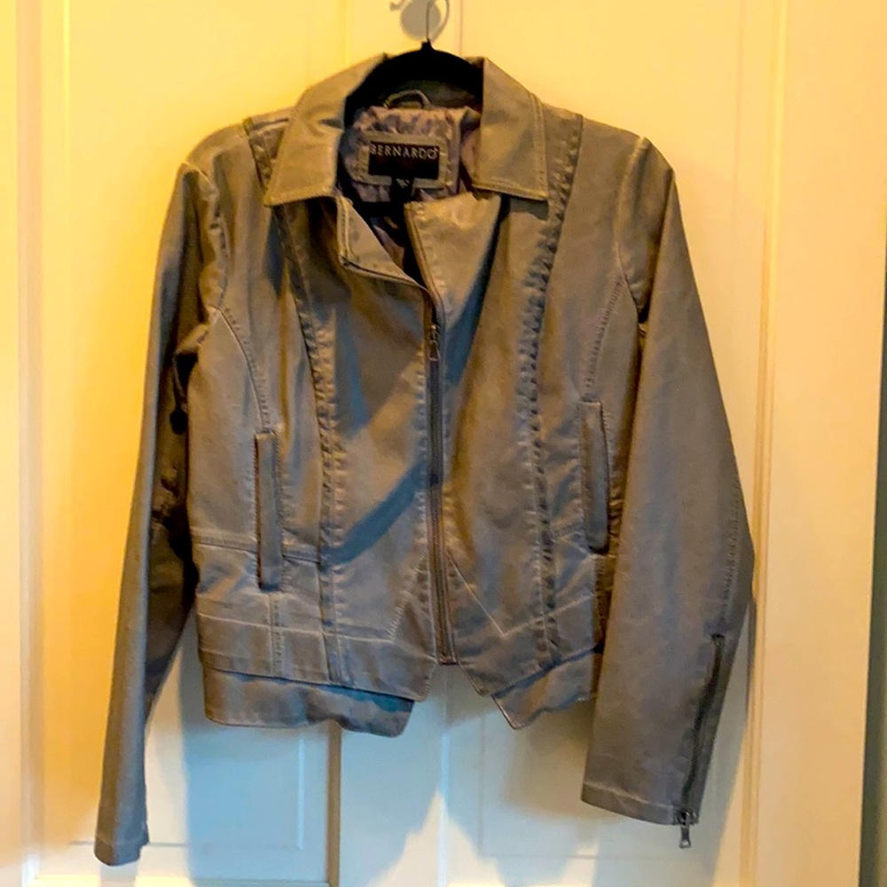 Grey faux leather jacket
